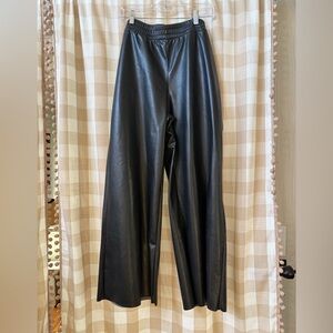 H&M Faux Leather Wide Leg Pants